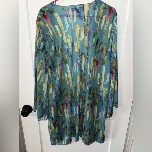 L&B Cactus Print Kimono - Multicolor - Picture 1 of 5